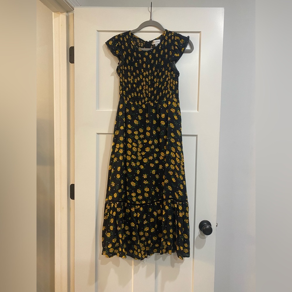 Lost + Wander smocked midi dress